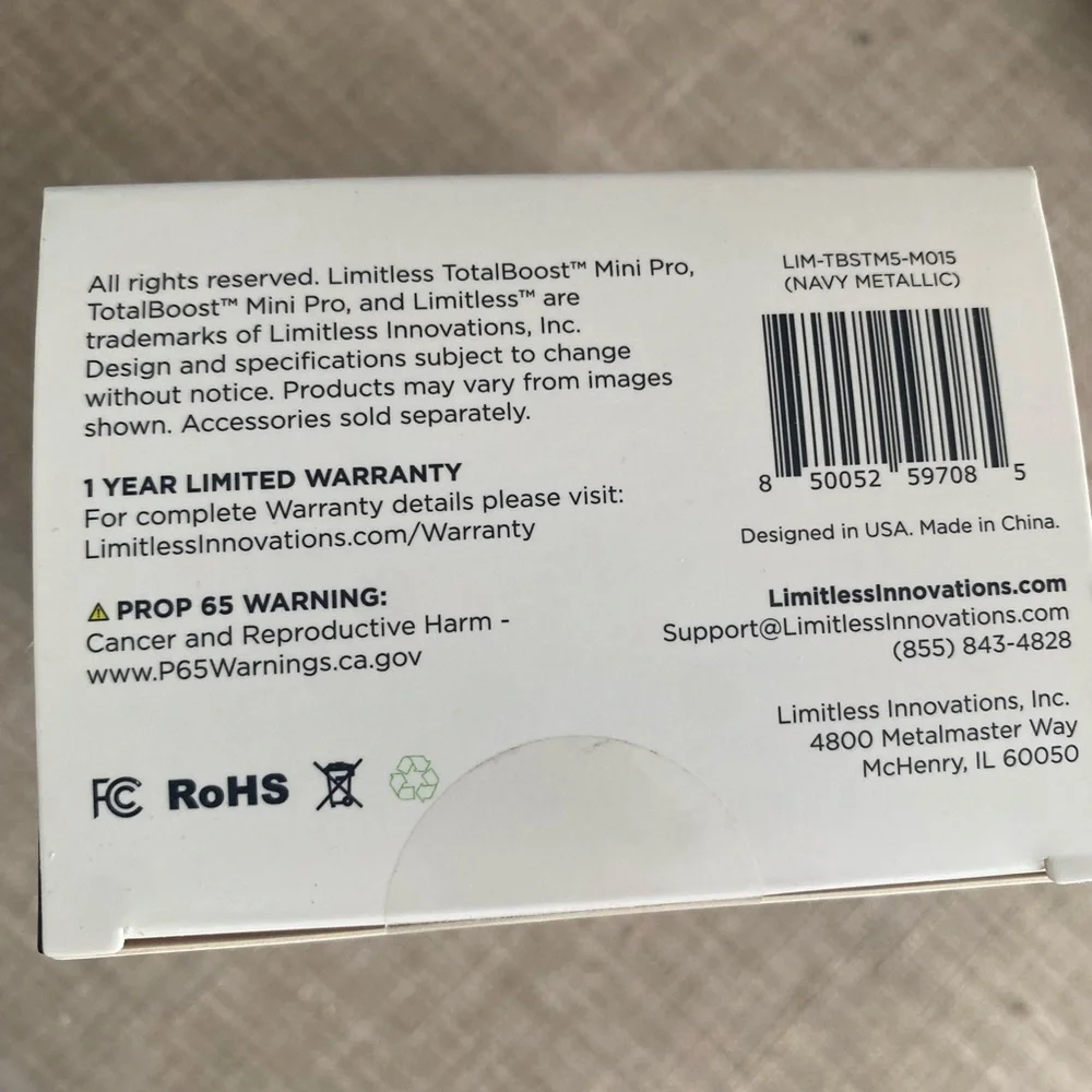 NIB LIMITLESS TotalBoost Mini Pro 5,000mAh Power Bank with Adapters & Kickstand